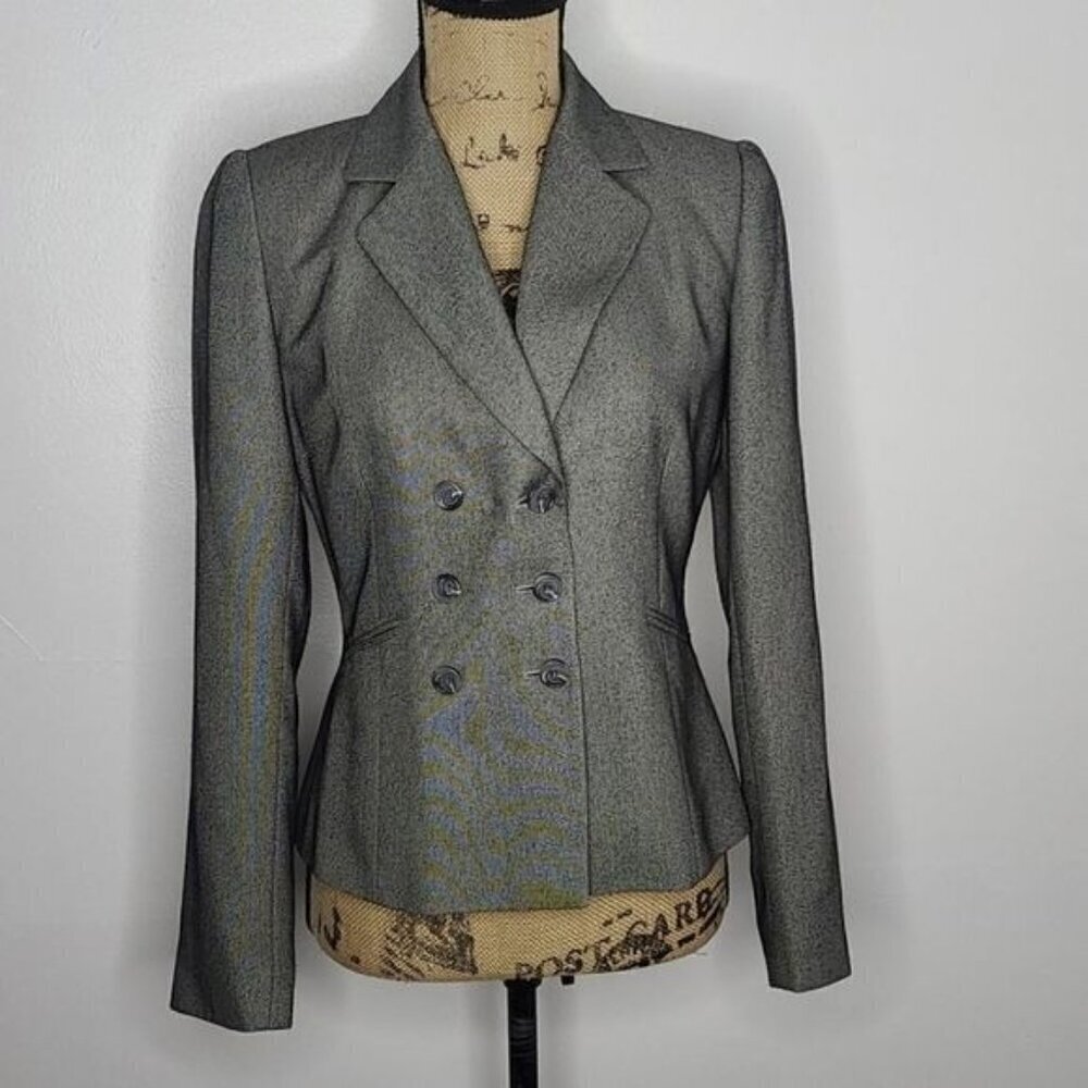 Isabella DeMarco Grey Fitted Career Blazer Jacket Double Breasted